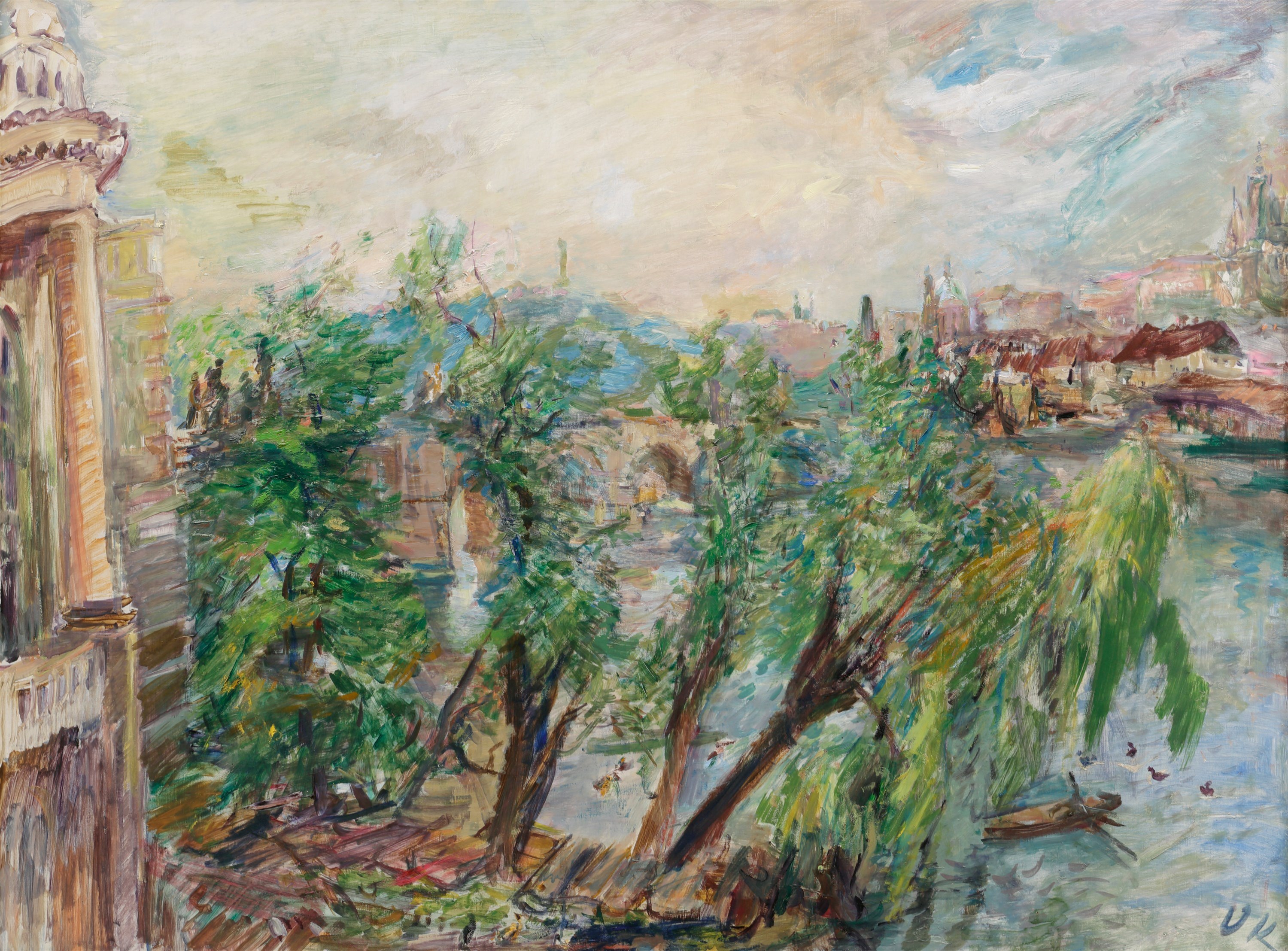 Oskar Kokoschka, Praha - Pohled z k�í�ovnického klá�tera, 1934