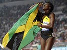 Jamajčanka Rushell Claytonová doběhla ve finále na 400 metrů překážek třetí.