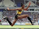 Shanieka Rickettsová z Jamajky bhem finále trojskoku na mistrovství svta v...