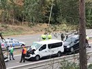 Nehoda ve zúení zastavila provoz na D1 ve smru na Brno