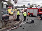 Srážka dvou osobních vozů na světelné křižovatce ulice Masarykova a Husova v...