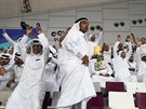 Fanouci bhem atletického mistrovství svta v Dauhá.