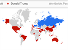 Srovnání vyhledávání osobností Karel Gott a Donald Trump ve svtovém mítku:...