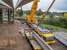 Stavba nového mostu u Hoic (4.10.2019).