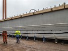 Stavba novho mostu u Hoic (4.10.2019).
