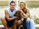 Petr Vlasák s  bývalou pítelkyní, modelkou Kateinou Provou a jejich psem...