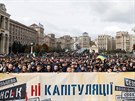 Tisíce lidí dnes v centru Kyjeva protestovaly proti udlení autonomie územím...