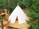 TeePee&Spa v obci Pyskoely na Praze-východ nabízí luxusn zaízené týpí s...