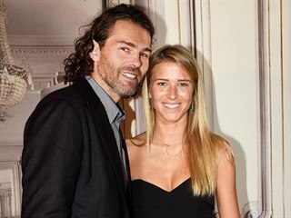 Jaromír Jágr a Veronika Kopřivová (6. září 2017)