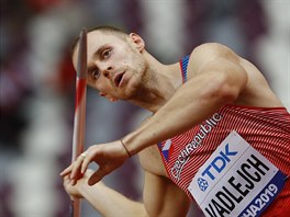 Otpa Jakub Vadlejch bhem kvalifikace na atletickm mistrovstv svta v...