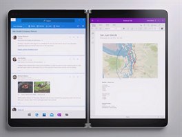 Notebook Surface Neo může na každém displeji zobrazovat jiný program nebo...