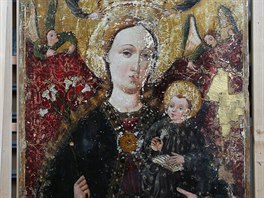 Při restaurování obrazu z kostela sv. Vavřince v Těrlicku-Kostelci byla odkryta...