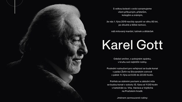 Parte zesnulého zpěváka Karla Gotta