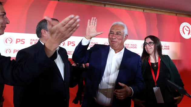 Portugalsk premir a zstupce vtzn Socialistick strany (PS) Antnio Costa reaguje na vsledky voleb. (7. jna 2019)