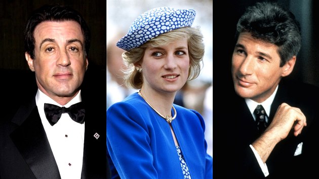 Sylvester Stallone, princezna Diana a Richard Gere