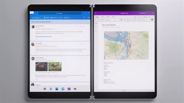 Notebook Surface Neo me na kadm displeji zobrazovat jin program nebo aplikaci.