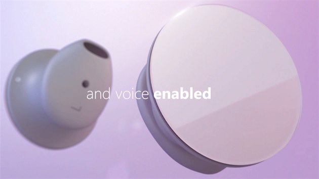 In-ear sluchtka Earbuds od Microsoftu lze ovldat hlasem.