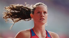Česká sedmibojařka Kateřina Cachová na světovém šampionátu v Dauhá.