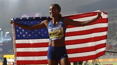 Američanka Dalilah Muhammadová slaví titul mistryně světa v běhu na 400 metrů...