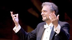 Operní pvec Plácido Domingo pi vystoupení v Metropolitní opee v New Yorku...