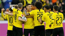Fotbalisté Borussie Dortmund v posledním ligovém utkání před zápasem na Slavii...