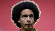 Axel Witsel z Dortmundu na pedzápasovém tréninku v praském Edenu