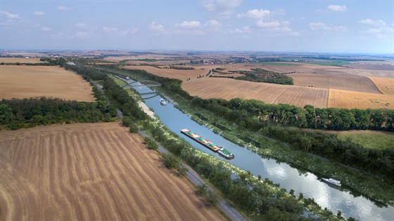 Vizualizace vodního koridoru Dunaj–Odra–Labe