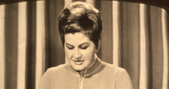 Kamila Mouková v prbhu ivého vysílání z 21. srpna 1968