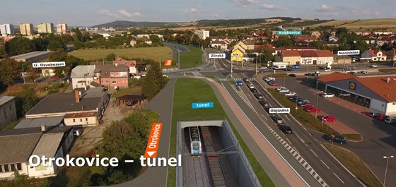 Plánovaná podoba železničního tunelu, který má ulehčit provozu na křižovatce v...