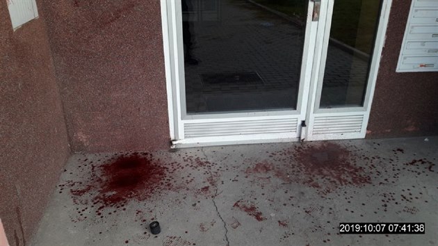Ped vchodem i uvnit jednoho z hodonínských dom se nacházely velké krvavé...