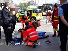 Záchranái na terminálu MHD v Pardubicích oetují zranného dvanáctiletého...