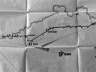 Kopie zákresu zásahu letoun PVOS z 12. íjna 1959