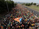 Zastánci nezávislého Katalánska protestují v Barcelon proti trestm pro...