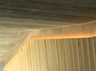 Detail obloení stny v saun