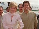 Princezna Diana a Imran Chán na archivním snímku (Láhaur, Pákistán, duben 1996)