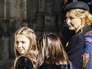 Vdova Ivana Gottová s dcerami po smutením obadu v katedrále sv. Víta. (12....
