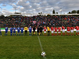 Momentka ze zápasu legend Brna a Olomouce na stadionu za Lužánkami.