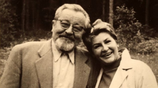 Jan Werich a Kamila Moukov na snmku z 20. srpna 1968