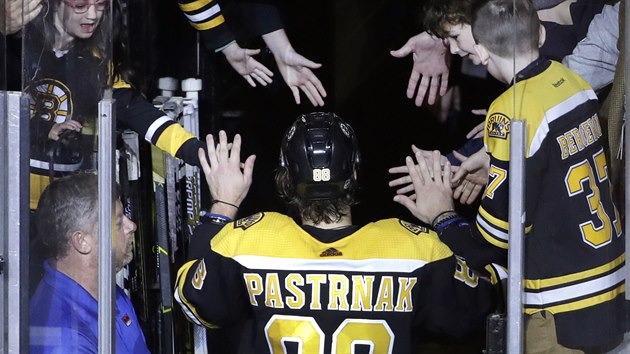 S Davidem Pastrňákem si chce plácnout mnoho fanoušků, je hvězdou Boston Bruins.