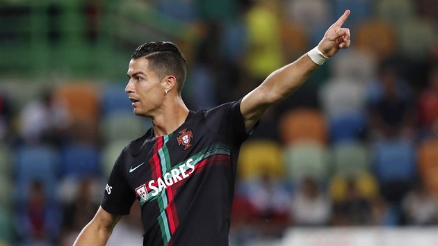 Portugalsk tahoun Cristiano Ronaldo bhem trninku
