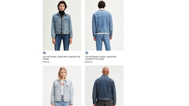 Kolekce bund Trucker Jacket znaky Levis, kter pouvaj systm Jacquard od Googlu.