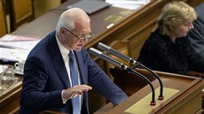 Předseda poslaneckého klubu ANO Jaroslav Faltýnek při vystoupení na schůzi...