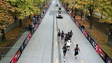 ROMANTICKOU ALEJÍ V PRÁTRU. Eliud Kipchoge pi pokusu poprvé zabhnout maraton...