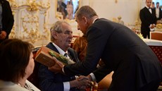 Prezident Milo Zeman ve tvrtek uspoádal v Zrcadlovém sále na Praském hrad oslavu svých 75. narozenin.