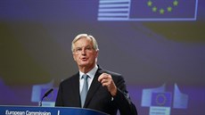 éfvyjednava EU Michel Barnier ohlauje obsah nové brexitové dohody v Bruselu....