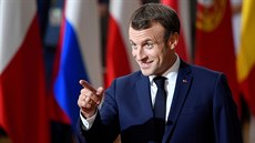 Francouzský prezident Emmanuel Macron na tvrtením summitu EU v Bruselu. (17....