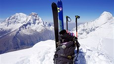 Huascarány a Huandoy z vrcholu Nevado Pisco