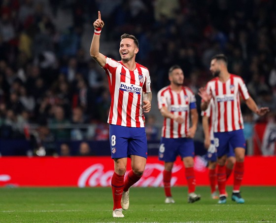 Saúl Níguez z Atlética Madrid se raduje z gólu v zápase proti Bilbau.