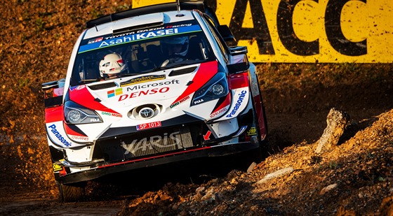 Estonec Ott Tänak na trati Katalánské rallye.