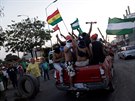 Píznivci a odprci bolívijského prezidenta Evo Moralese se stetli ve mst...